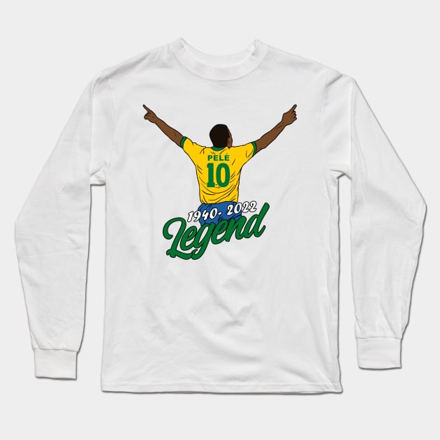 Brazilian Football Legend Pele Long Sleeve T-Shirt by Scud"